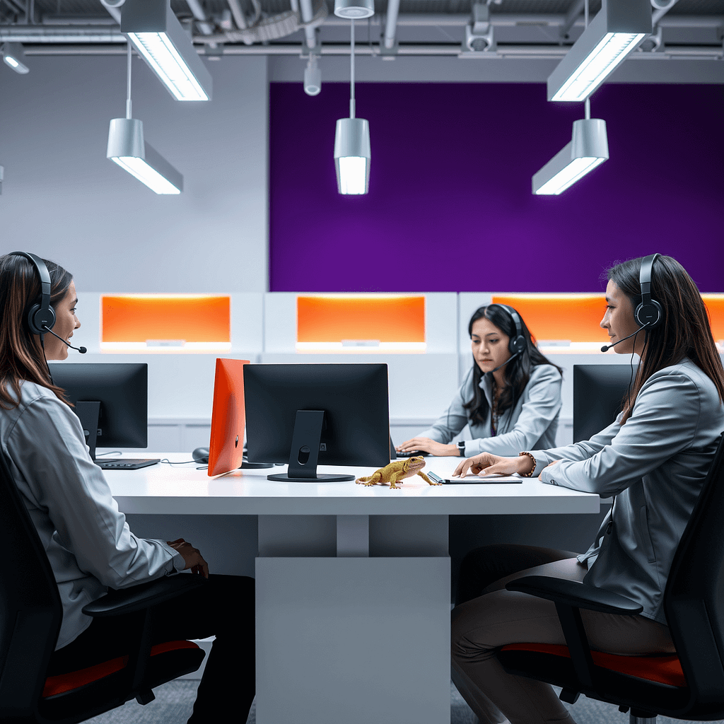 Drei diverse Profis im Kundenservice tragen Headsets arbeiten zusammen in einem modernen minimalistischen Büro First Contact Resolution